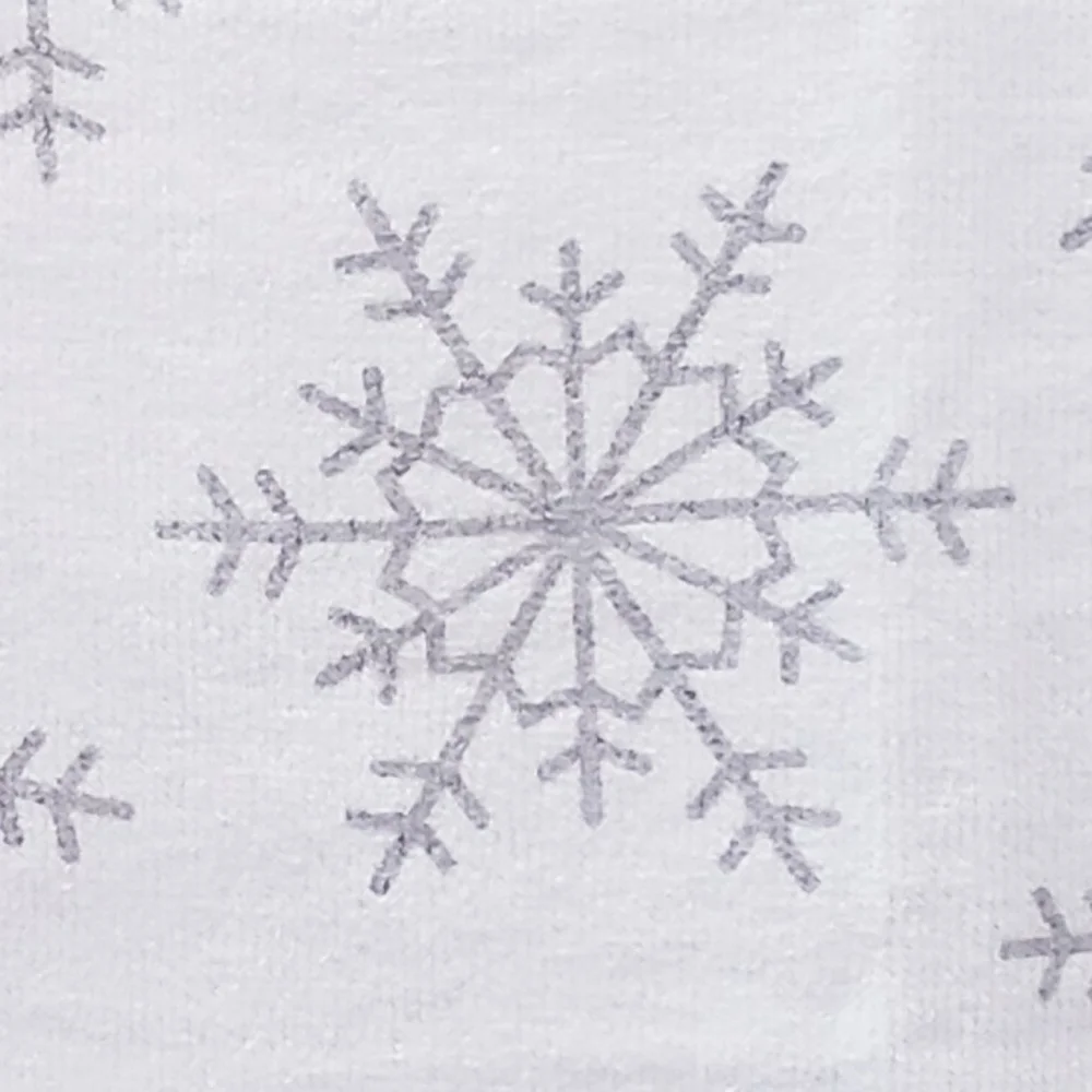 🆒️#0978-B ●NEW! Gray Snowflakes on White bkground Hang'N'Snap Towel GRAY SNAP